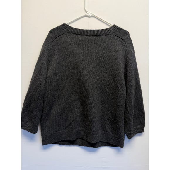 Cabi Charcoal Gray V Neck 3/4 Sleeve Button Front Cardigan Sweater Women's L - Picture 7 of 8